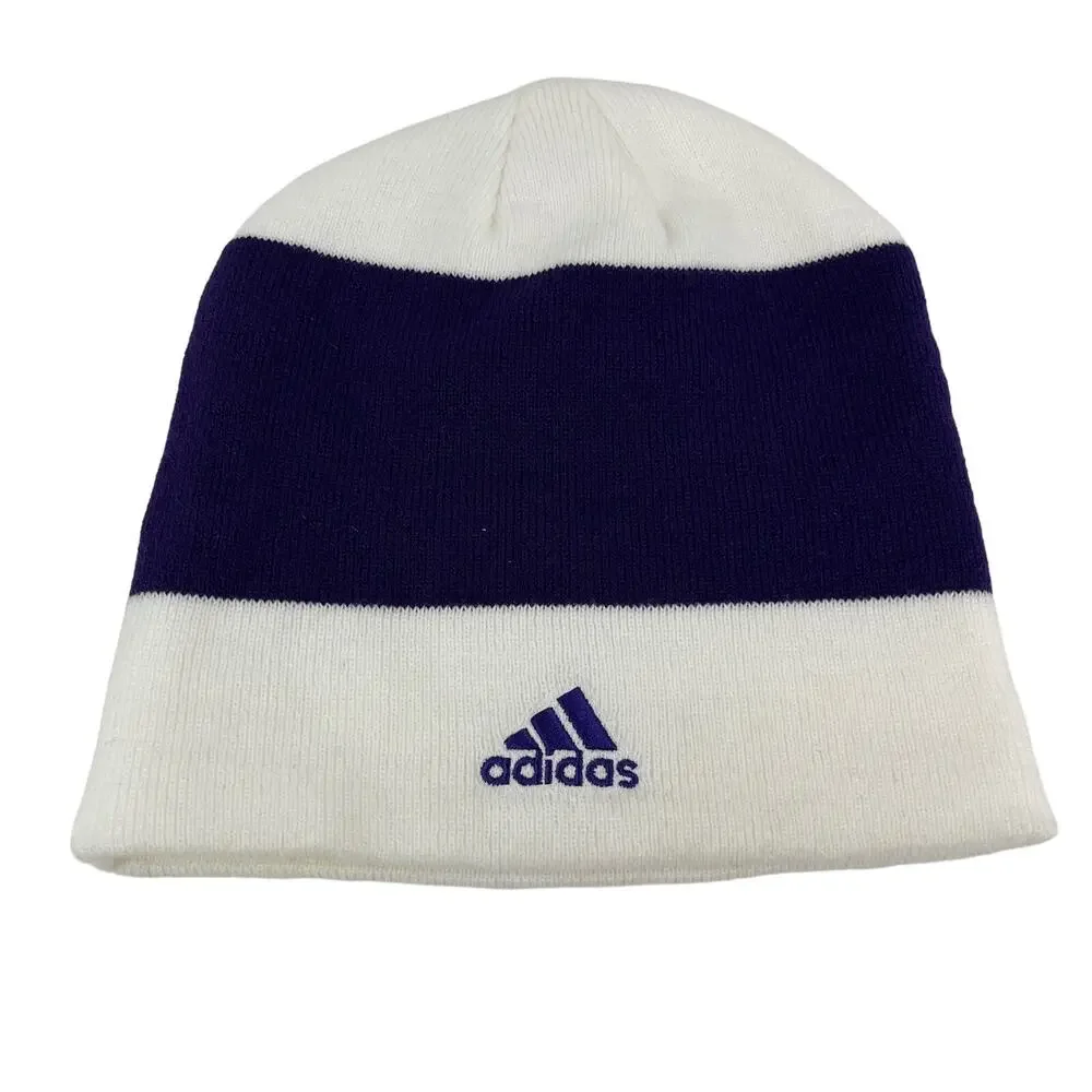 Washington Huskies Dawgs Knit Beanie Hat Adidas White Purple OS NWOT